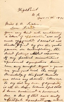 Letter from W. Lee Howell to Eliza Fisher, Nov. 15, 1895